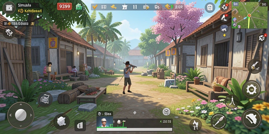 Tangkapan layar menampilkan interaksi sosial dalam game Simulation.