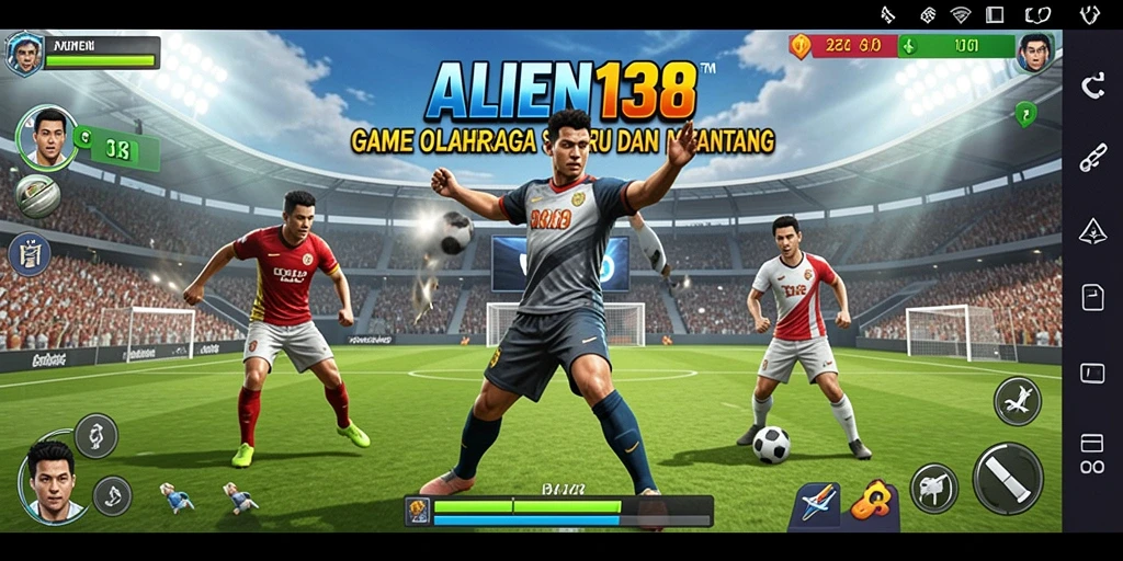 Tangkapan layar ALIEN138 menampilkan pemain bertanding dalam permainan olahraga yang intens.