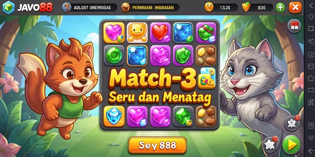 Tampilan gameplay JAVO88 yang seru dan menantang.