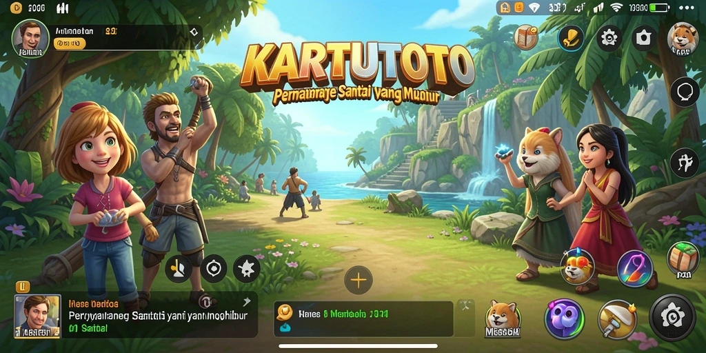 Screenshot permainan KARTUTOTO menampilkan grafik cerah dan gameplay menarik.
