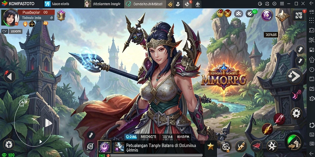Tampilan seru permainan MMORPG KOMPASTOTO dengan aksi petualangan yang mendebarkan.