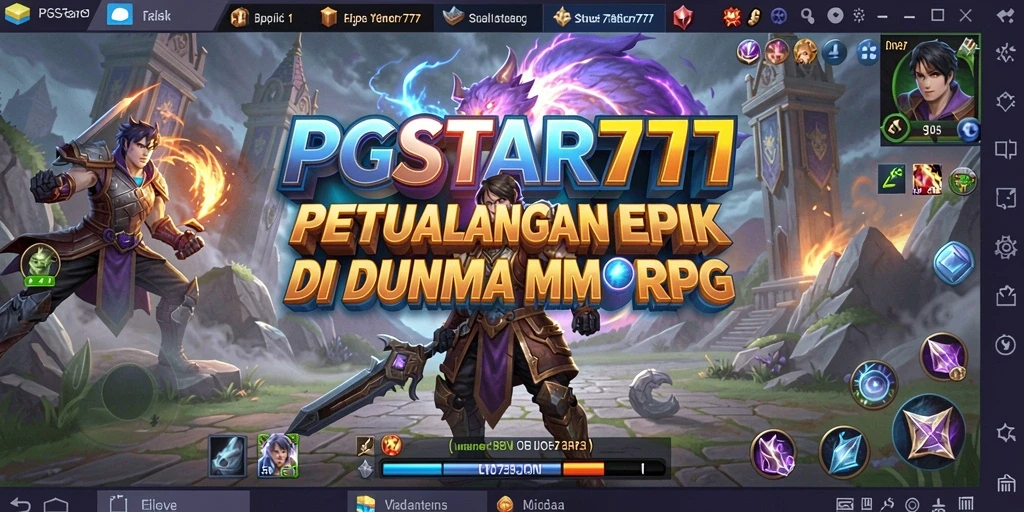 Tangkapan layar gameplay PGSTAR777 menampilkan petualangan seru di dunia MMORPG.