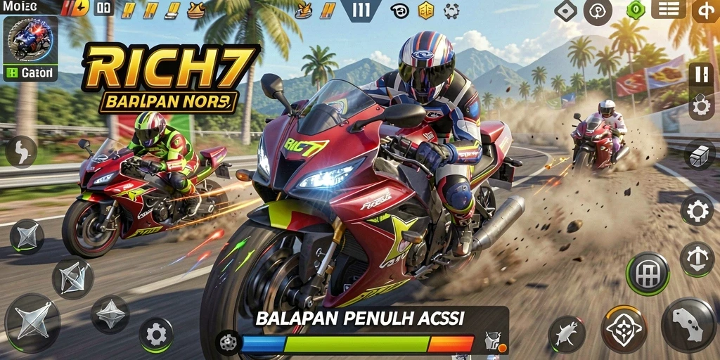 Gameplay seru dengan balapan motor yang menegangkan.