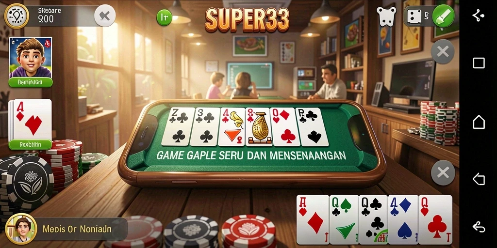 Gameplay seru Gaple yang menantang dan interaktif.