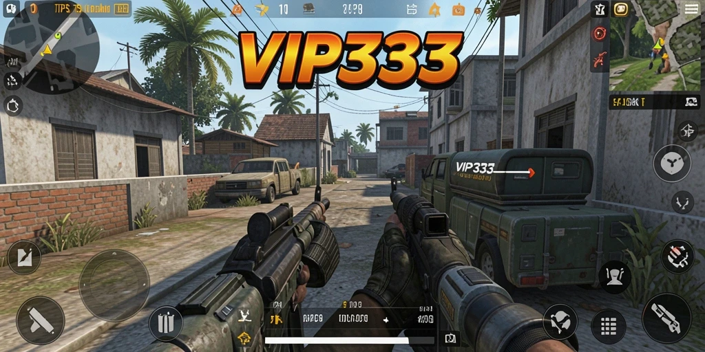Tampilan gameplay VIP333 menampilkan aksi menembak yang seru dan intens.